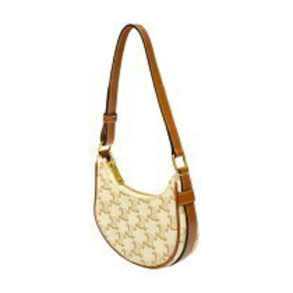 Celine Ava handbag white tan calfskin Triomphe canvas - Picture 3 of 11